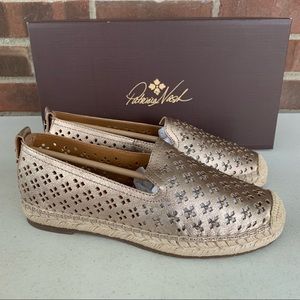 Patricia Nash Elena Palegold espadrille slip on flats leather Women’s NEW
